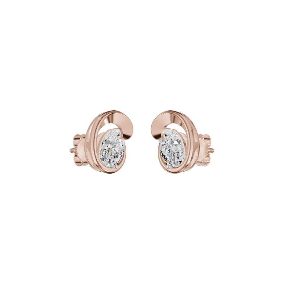Twinkling Orbs Diamond Stud Earrings 18 KT / Rose Gold
