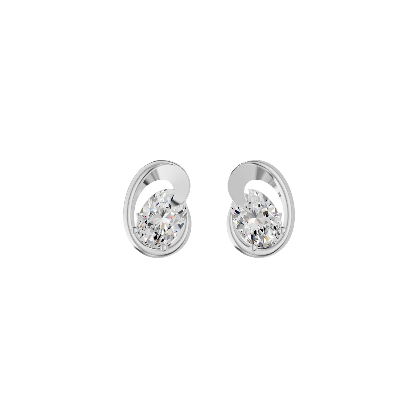 Twinkling Orbs Diamond Stud Earrings 18 KT / White Gold
