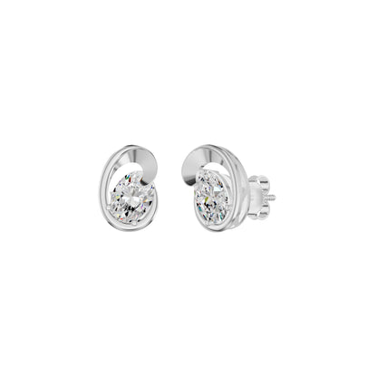 Twinkling Orbs Diamond Stud Earrings 18 KT / White Gold