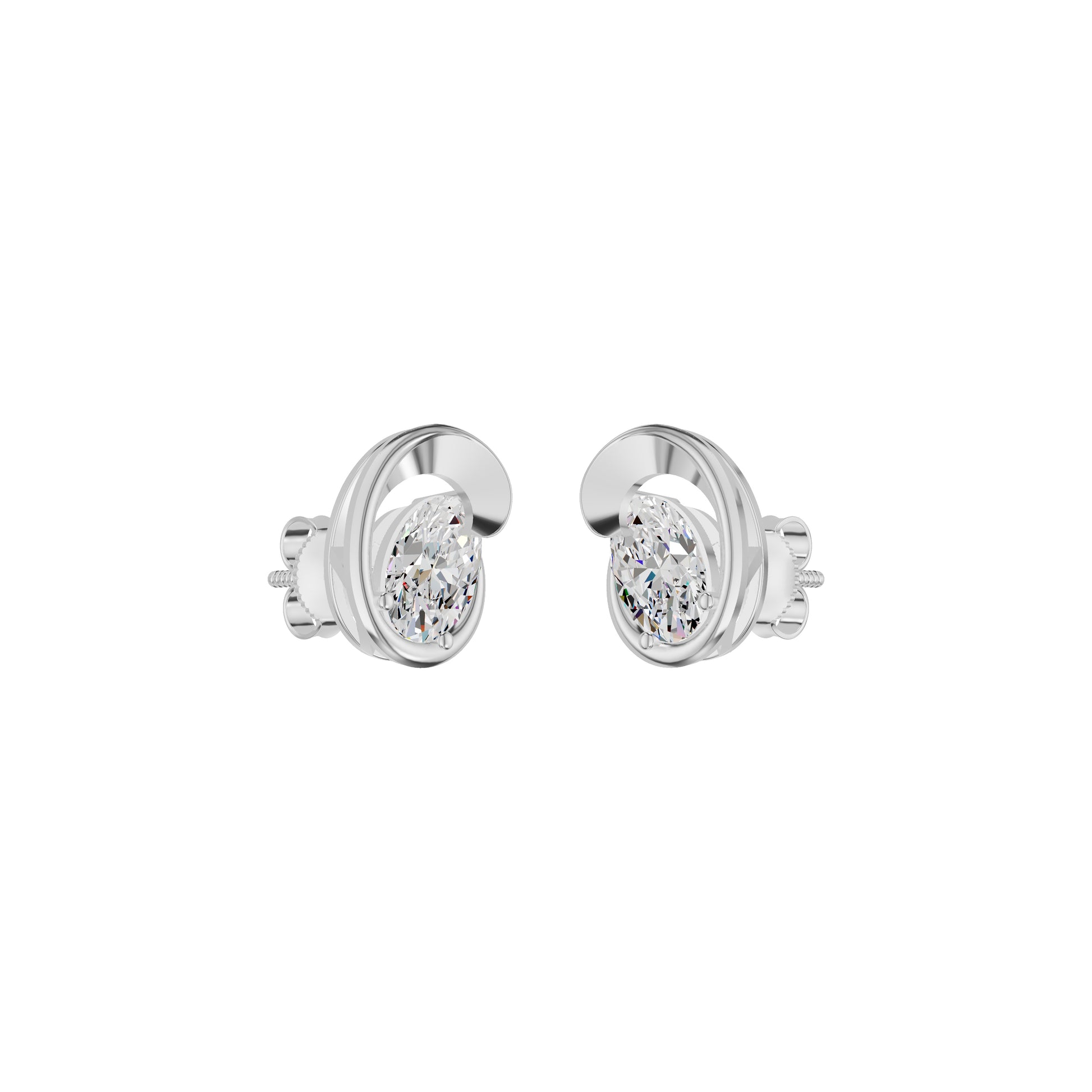 Twinkling Orbs Diamond Stud Earrings 18 KT / White Gold