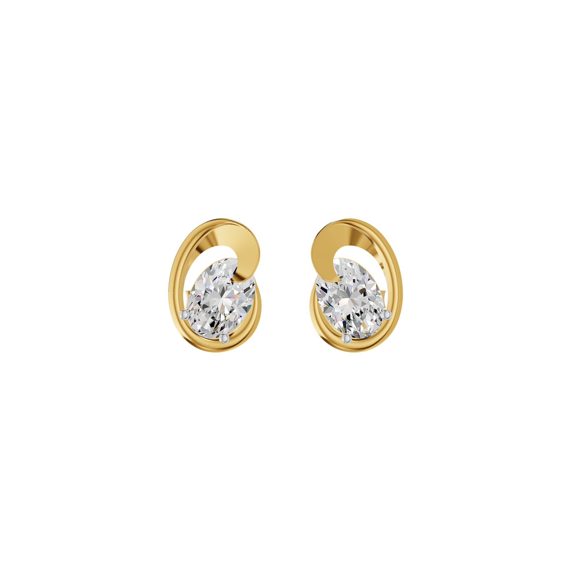 Twinkling Orbs Diamond Stud Earrings 18 KT / Yellow Gold
