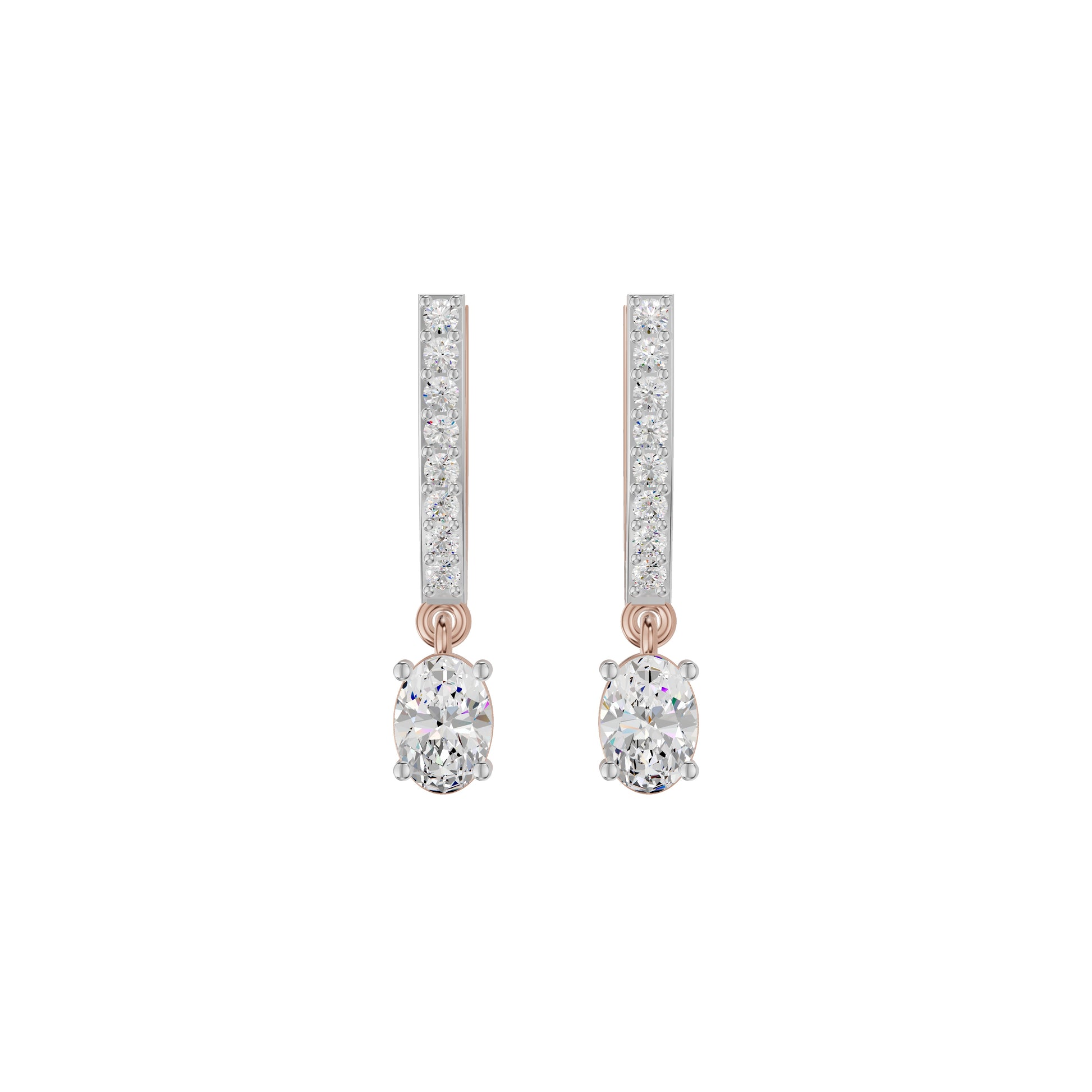 Tiered Diamond Drop Earrings 18 KT / Rose Gold