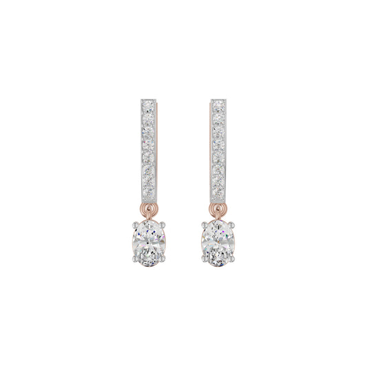 Tiered Diamond Drop Earrings 18 KT / Rose Gold
