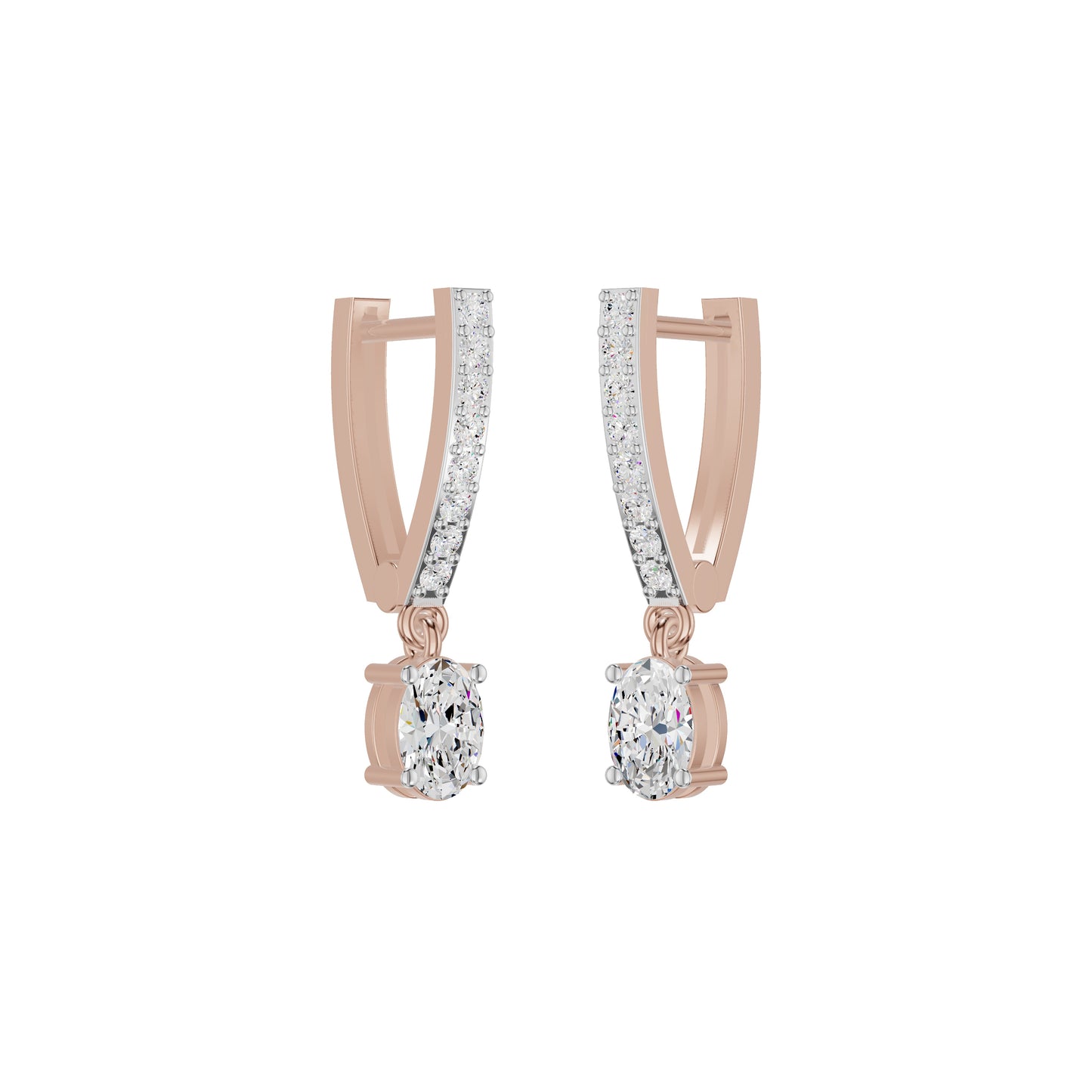 Tiered Diamond Drop Earrings 18 KT / Rose Gold