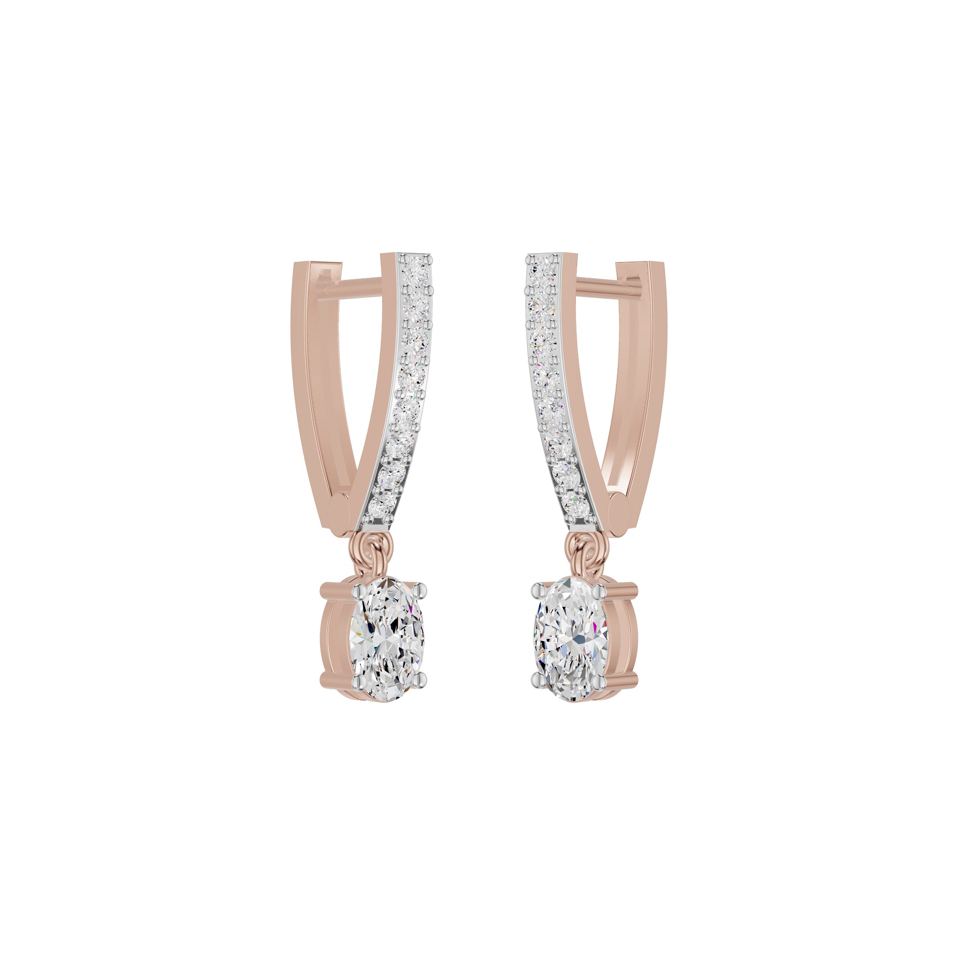 Tiered Diamond Drop Earrings 18 KT / Rose Gold