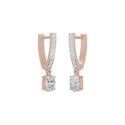 Tiered Diamond Drop Earrings 18 KT / Rose Gold