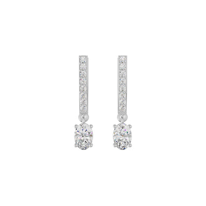 Tiered Diamond Drop Earrings 18 KT / White Gold