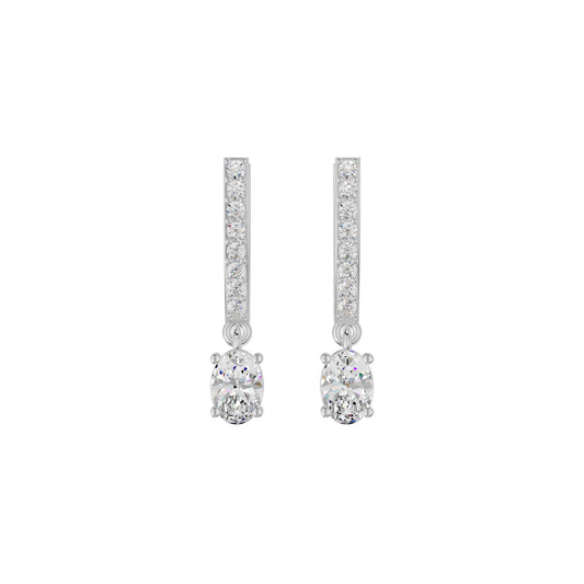Tiered Diamond Drop Earrings 18 KT / White Gold