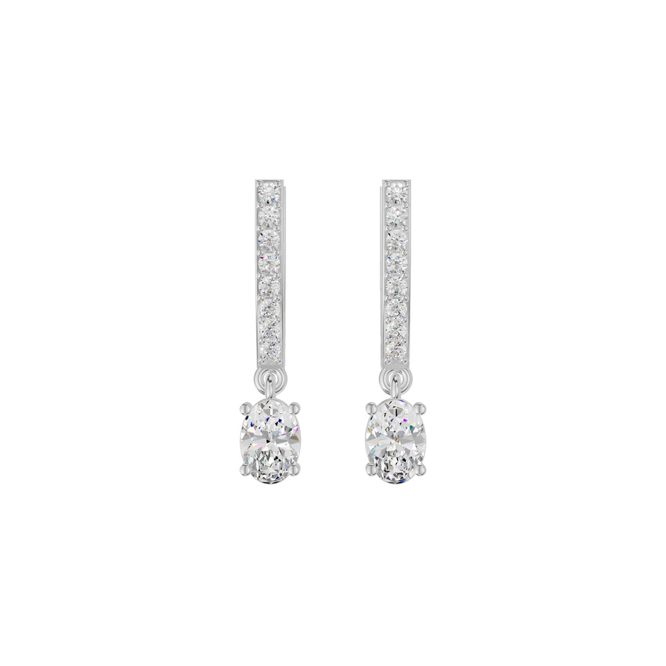Tiered Diamond Drop Earrings 18 KT / White Gold