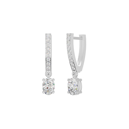 Tiered Diamond Drop Earrings 18 KT / White Gold