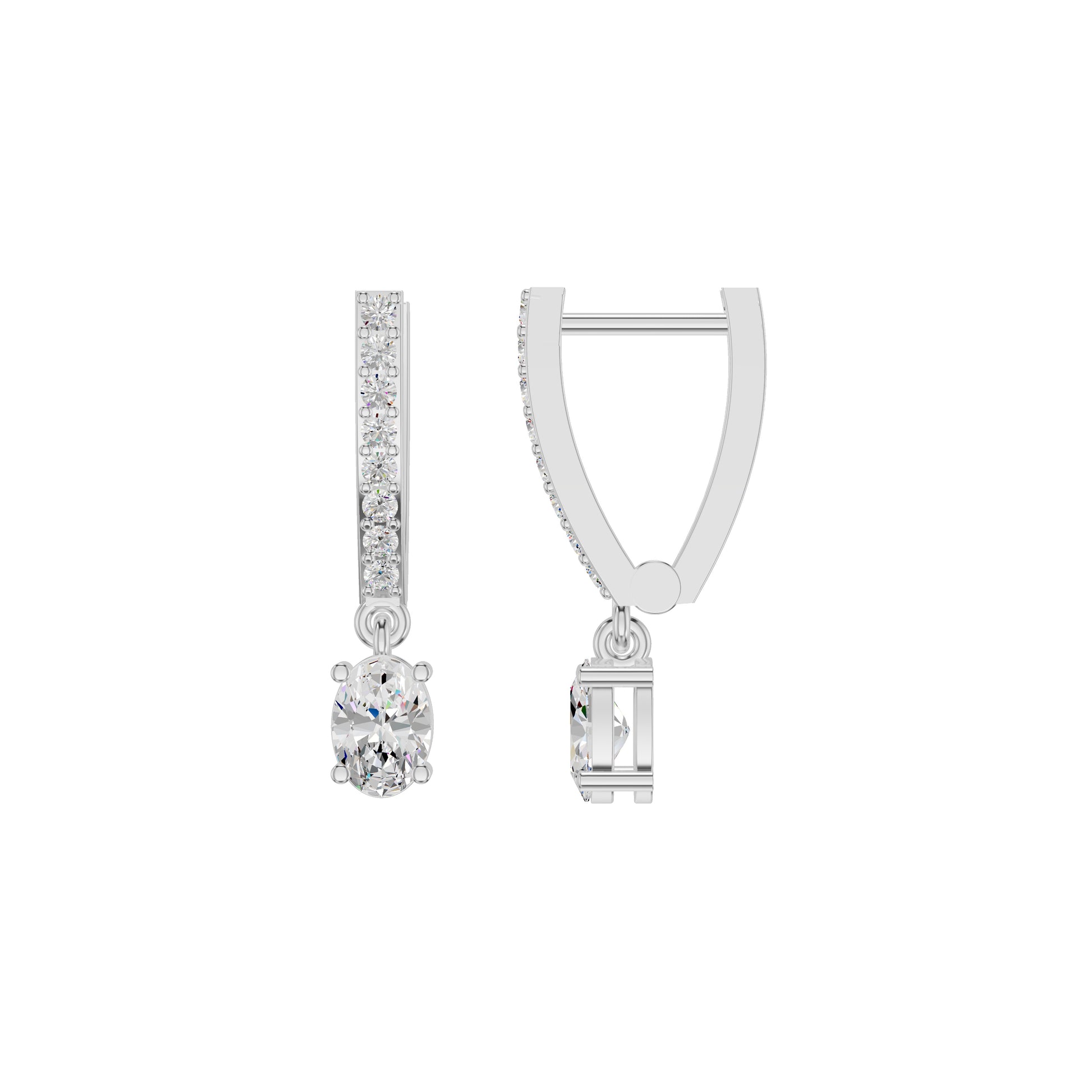 Tiered Diamond Drop Earrings 18 KT / White Gold