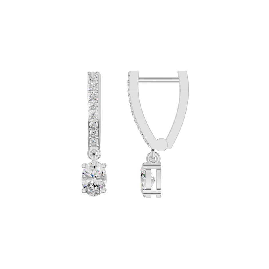 Tiered Diamond Drop Earrings 18 KT / White Gold