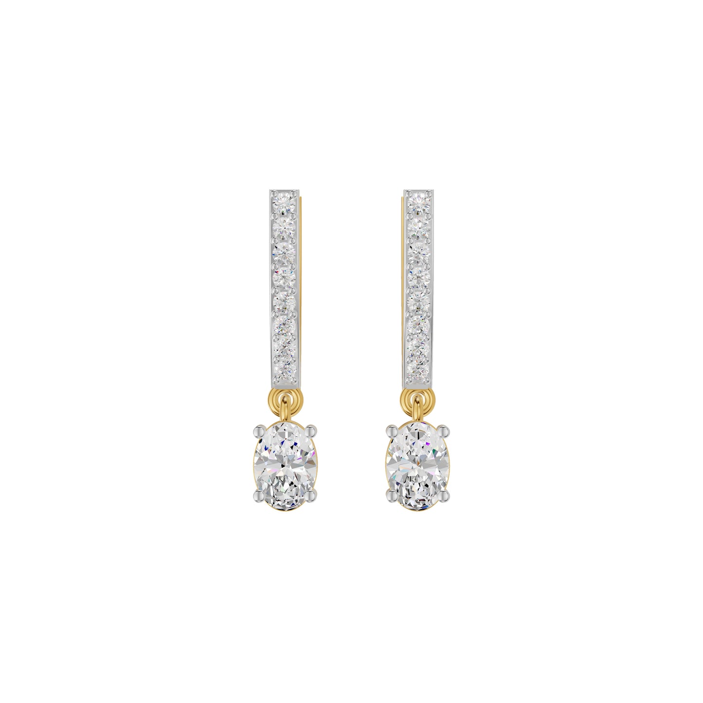 Tiered Diamond Drop Earrings 18 KT / Yellow Gold