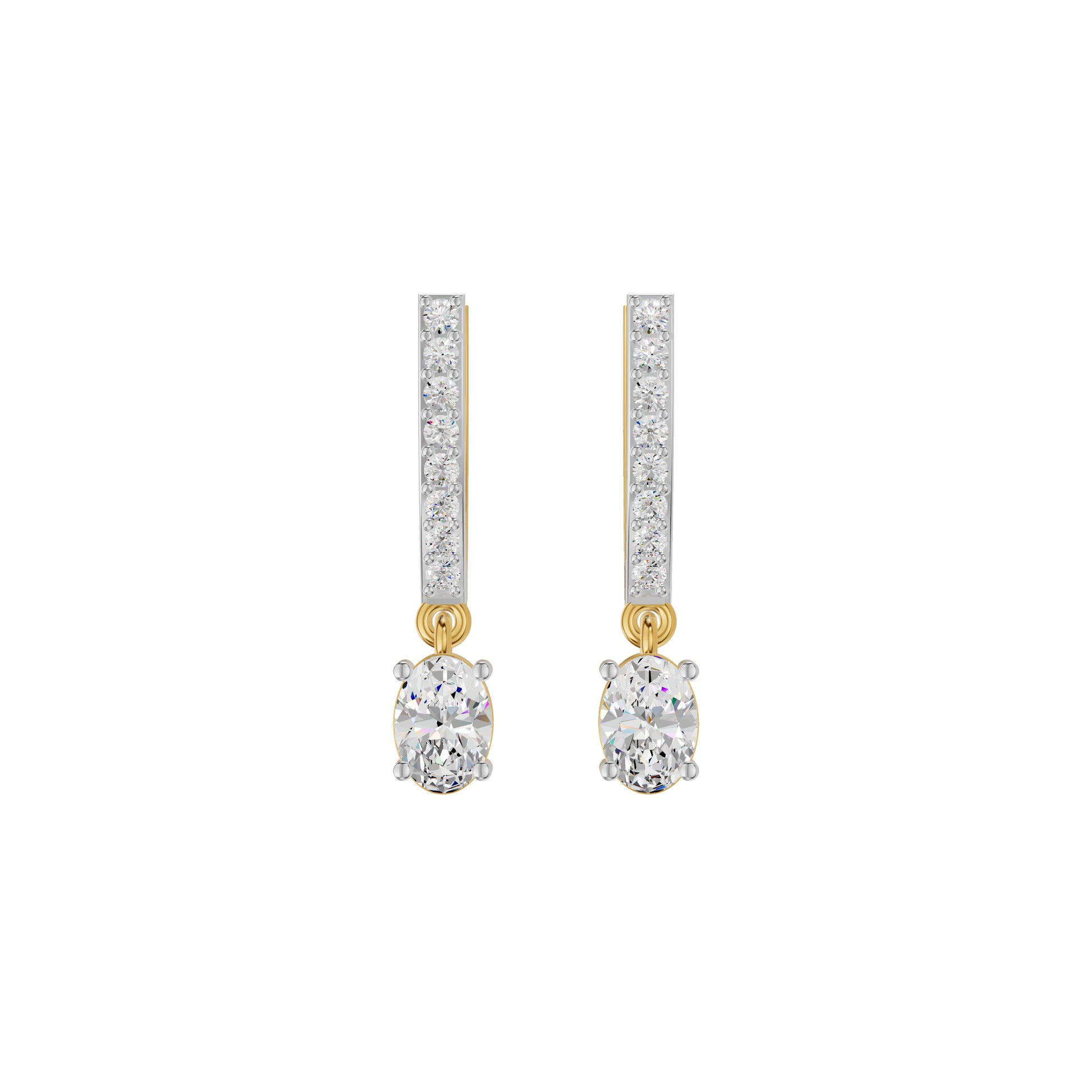 Tiered Diamond Drop Earrings 18 KT / Yellow Gold