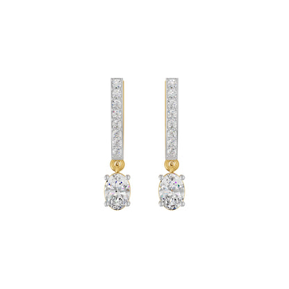 Tiered Diamond Drop Earrings 18 KT / Yellow Gold