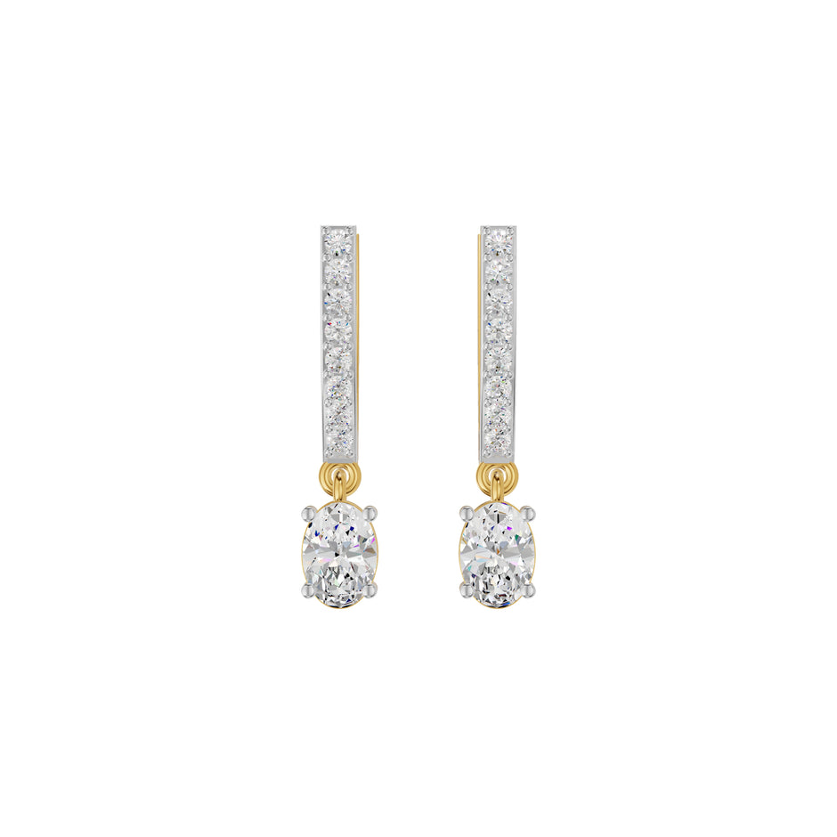 Tiered Diamond Drop Earrings 18 KT / Yellow Gold