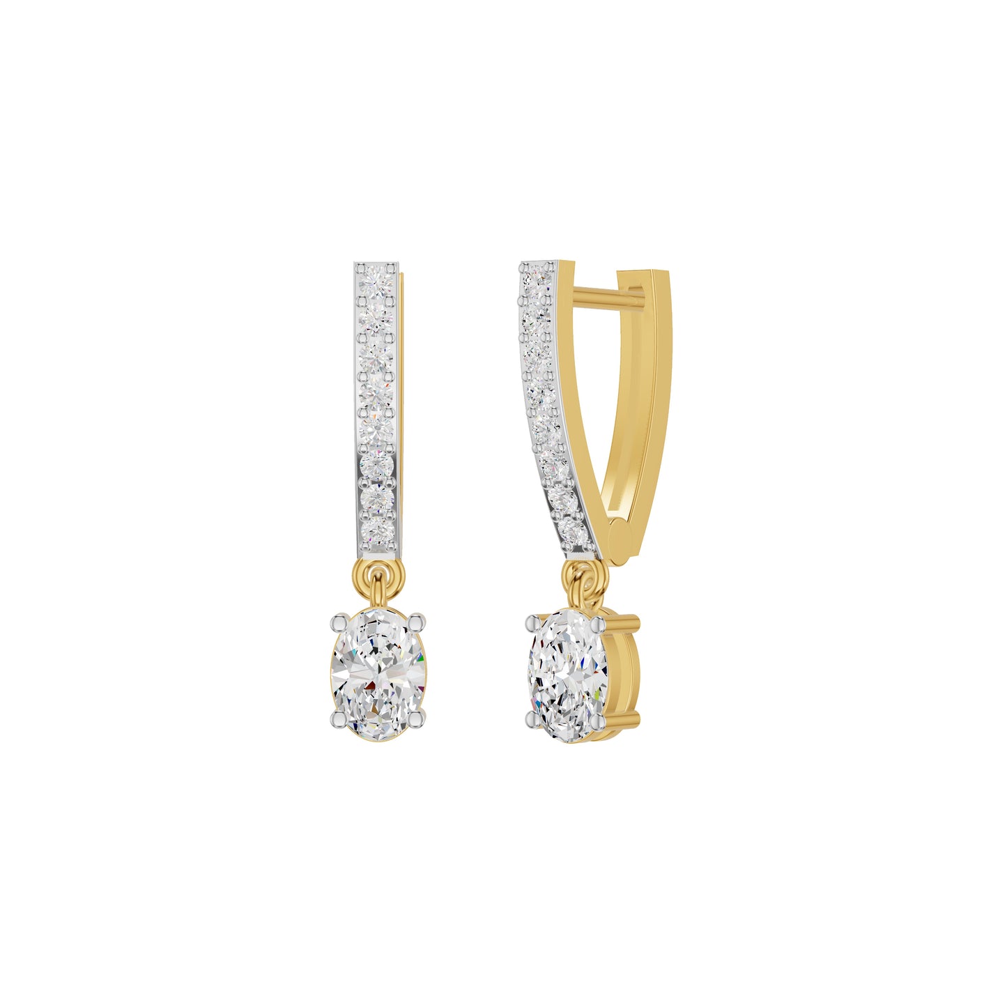 Tiered Diamond Drop Earrings 18 KT / Yellow Gold