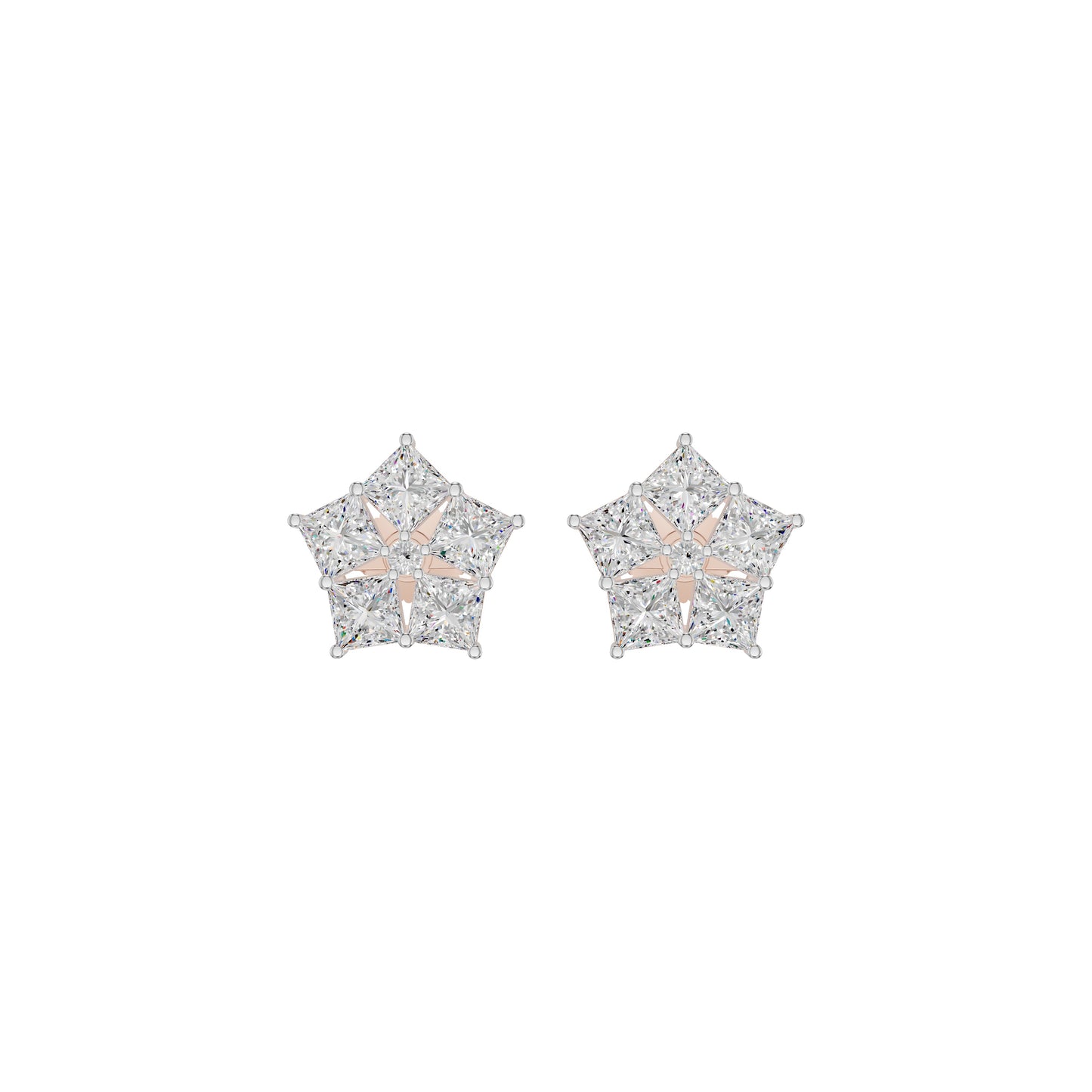 Tiny Stars Diamond Stud Earrings 18 KT / Rose Gold