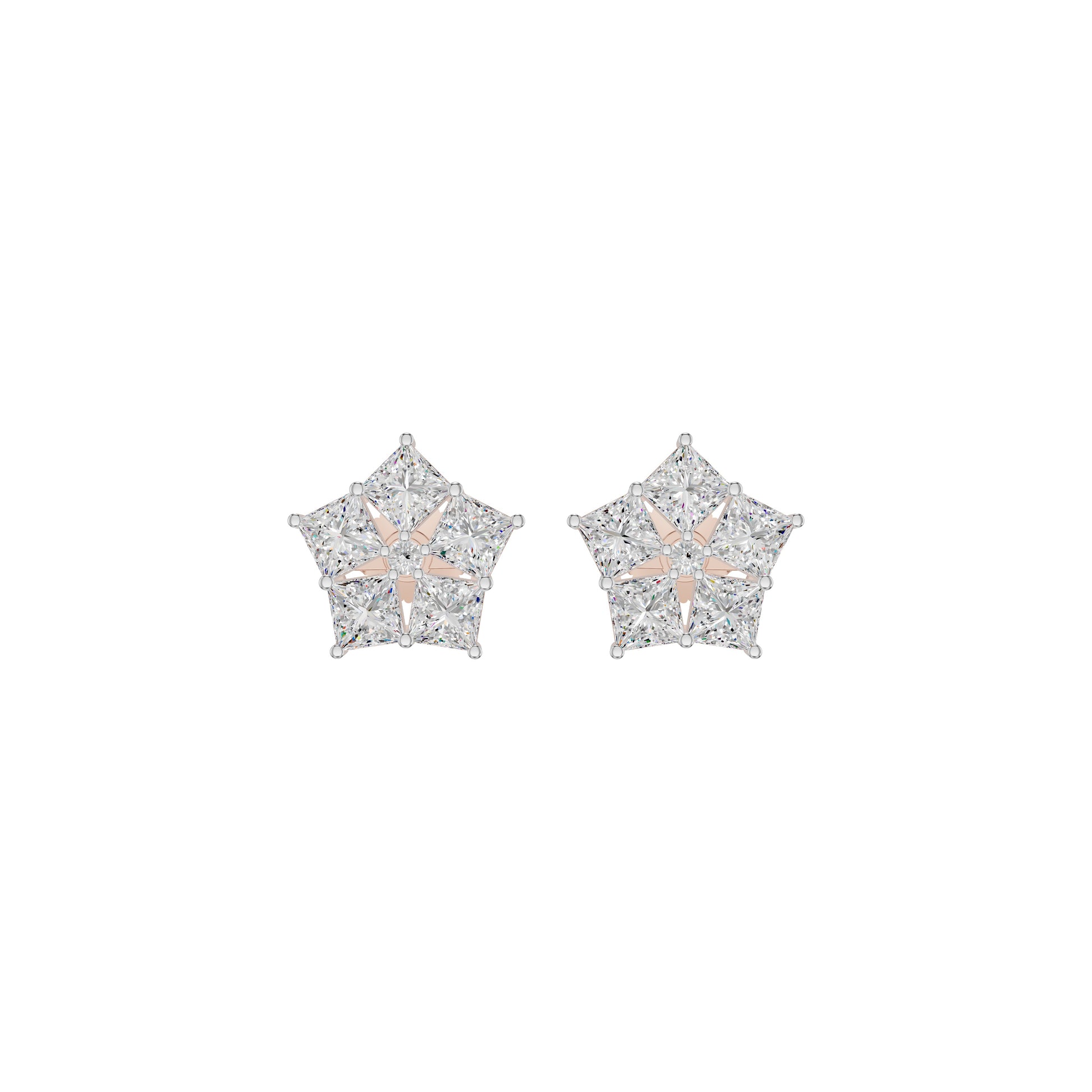 Tiny Stars Diamond Stud Earrings 18 KT / Rose Gold