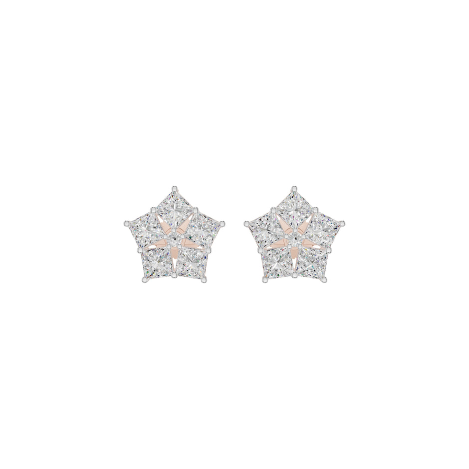 Tiny Stars Diamond Stud Earrings 18 KT / Rose Gold