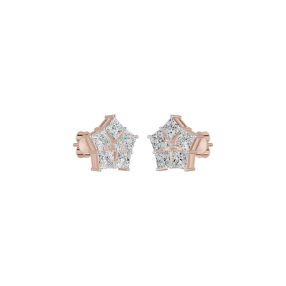 Tiny Stars Diamond Stud Earrings 18 KT / Rose Gold