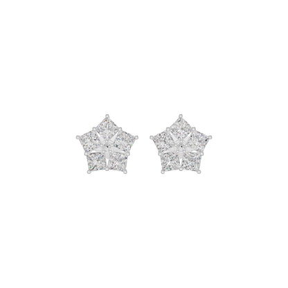 Tiny Stars Diamond Stud Earrings 18 KT / White Gold