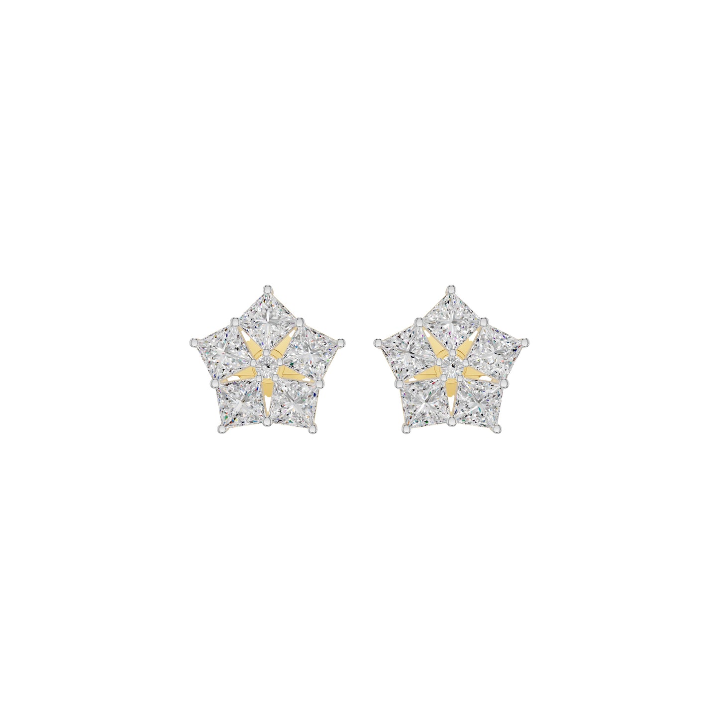 Tiny Stars Diamond Stud Earrings 18 KT / Yellow Gold