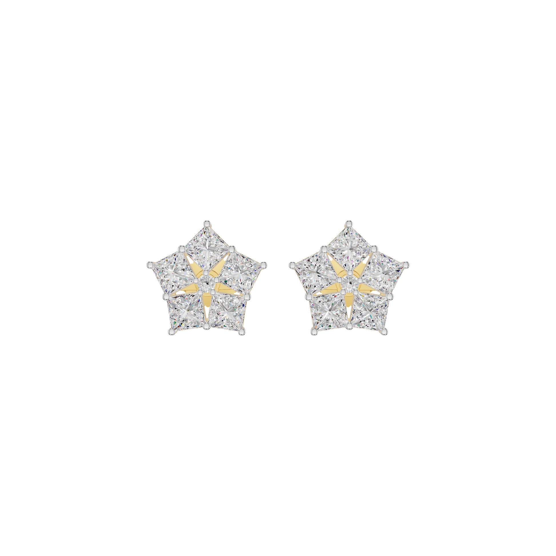 Tiny Stars Diamond Stud Earrings 18 KT / Yellow Gold