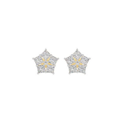 Tiny Stars Diamond Stud Earrings 18 KT / Yellow Gold
