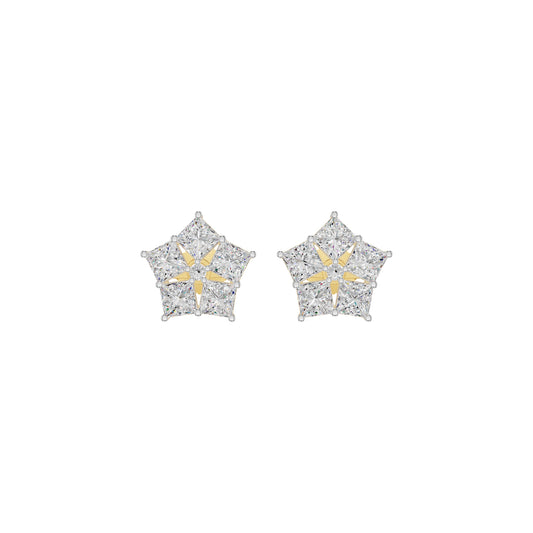 Tiny Stars Diamond Stud Earrings 18 KT / Yellow Gold