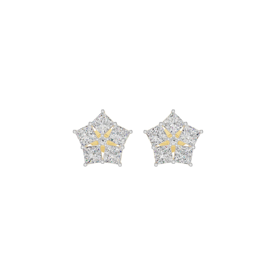 Tiny Stars Diamond Stud Earrings 18 KT / Yellow Gold