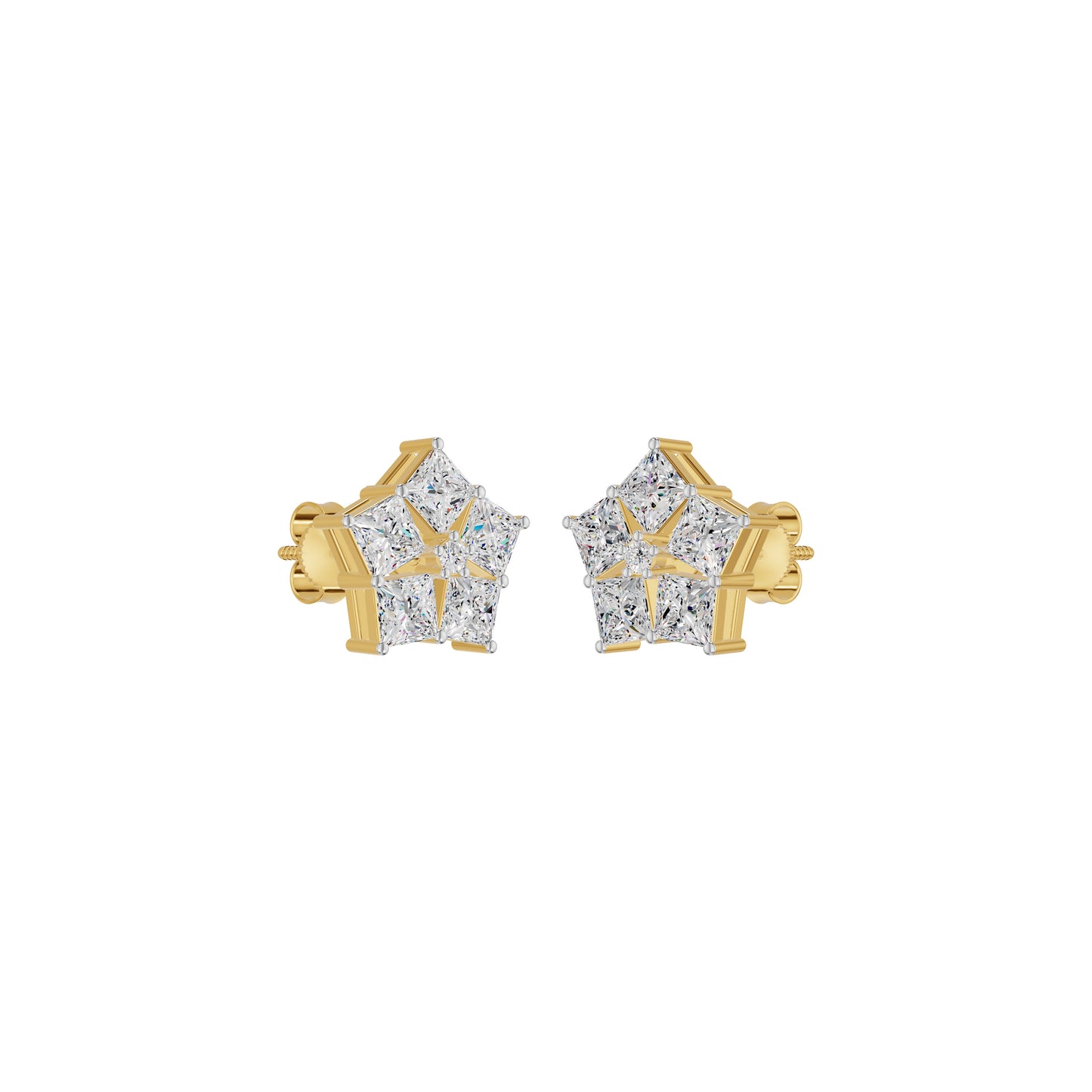 Tiny Stars Diamond Stud Earrings 18 KT / Yellow Gold