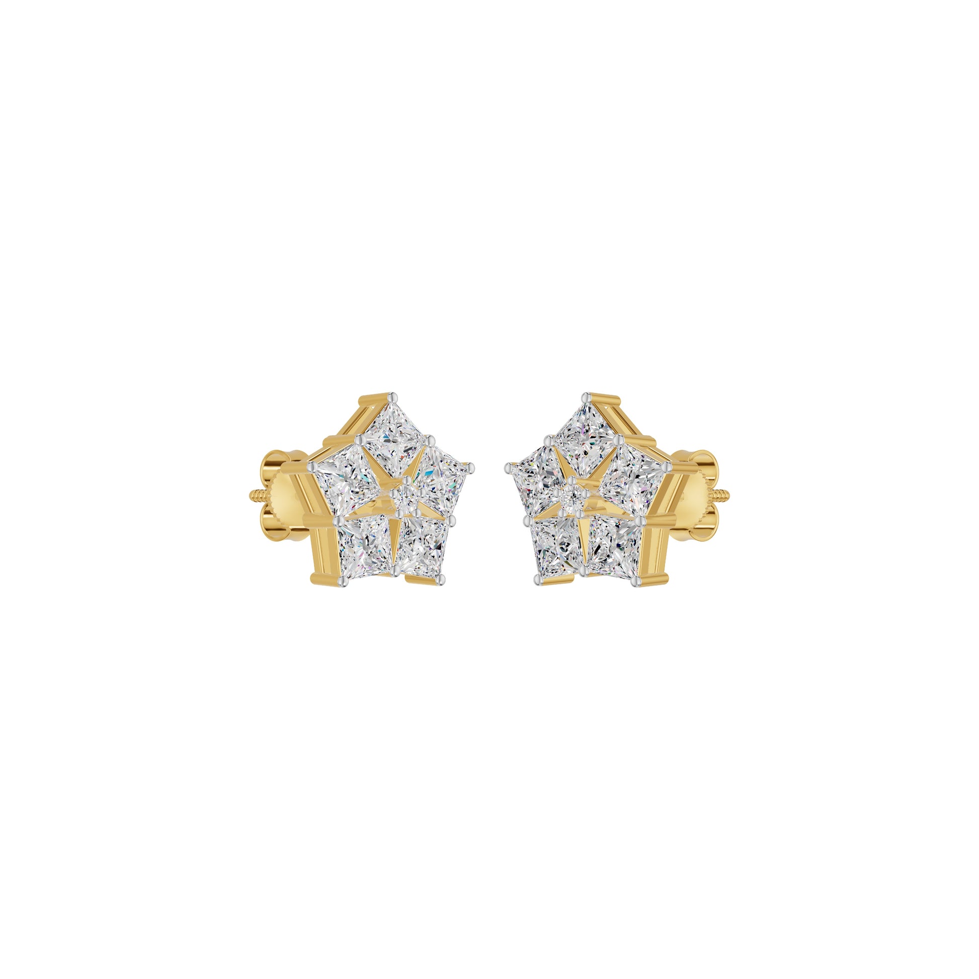 Tiny Stars Diamond Stud Earrings 18 KT / Yellow Gold