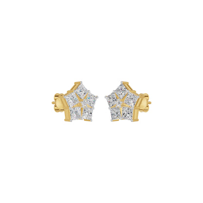 Tiny Stars Diamond Stud Earrings 18 KT / Yellow Gold