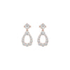 Crown Loop Diamond Drop Earrings 18 KT / Rose Gold