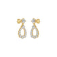 Crown Loop Diamond Drop Earrings 18 KT / Yellow Gold