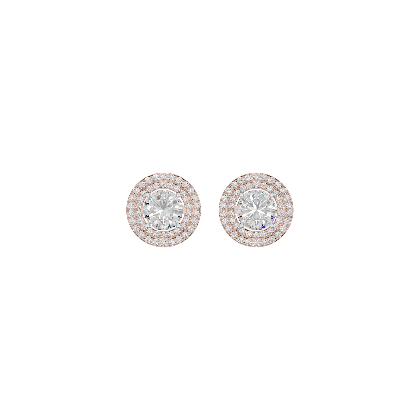 The Queen's Orb Diamond Stud Earrings 18 KT / Rose Gold