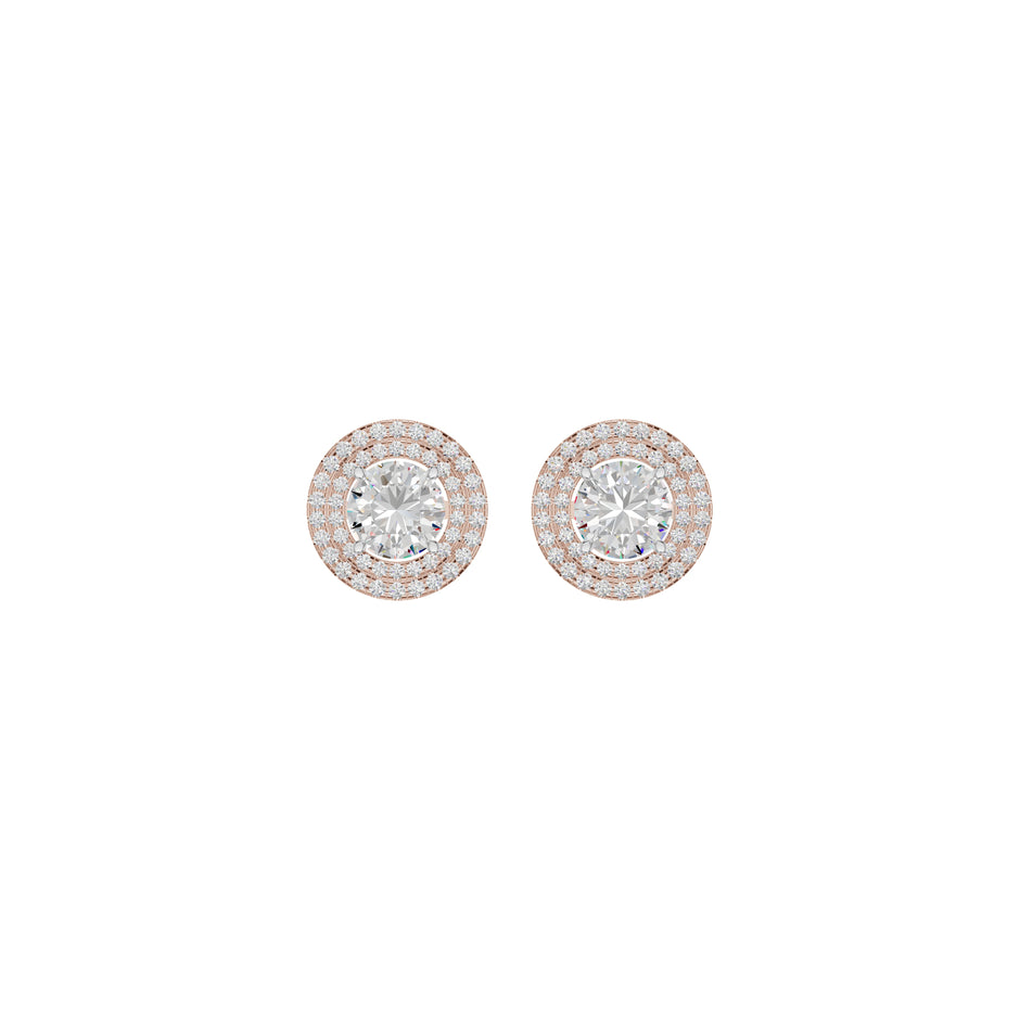 The Queen's Orb Diamond Stud Earrings 18 KT / Rose Gold