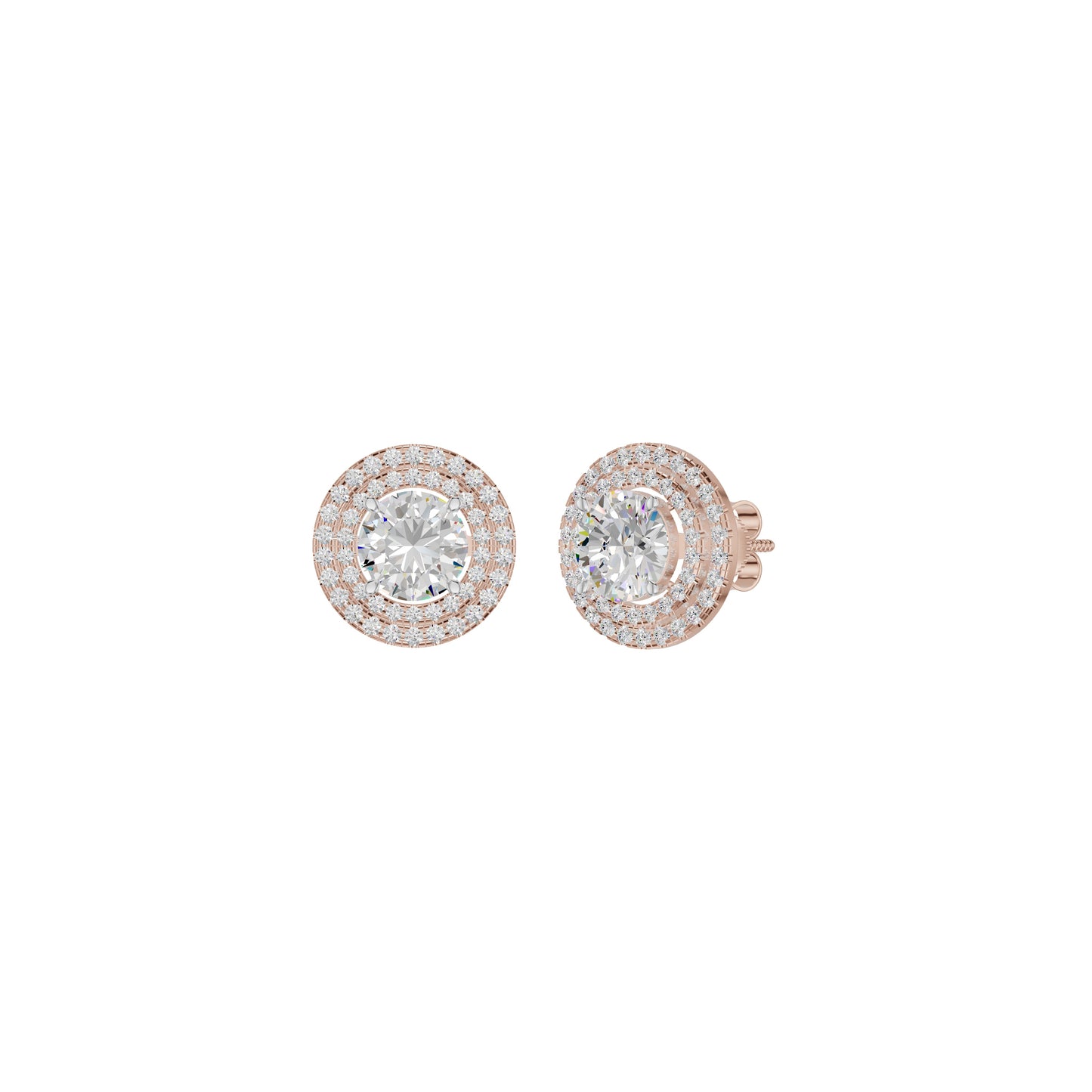 The Queen's Orb Diamond Stud Earrings 18 KT / Rose Gold