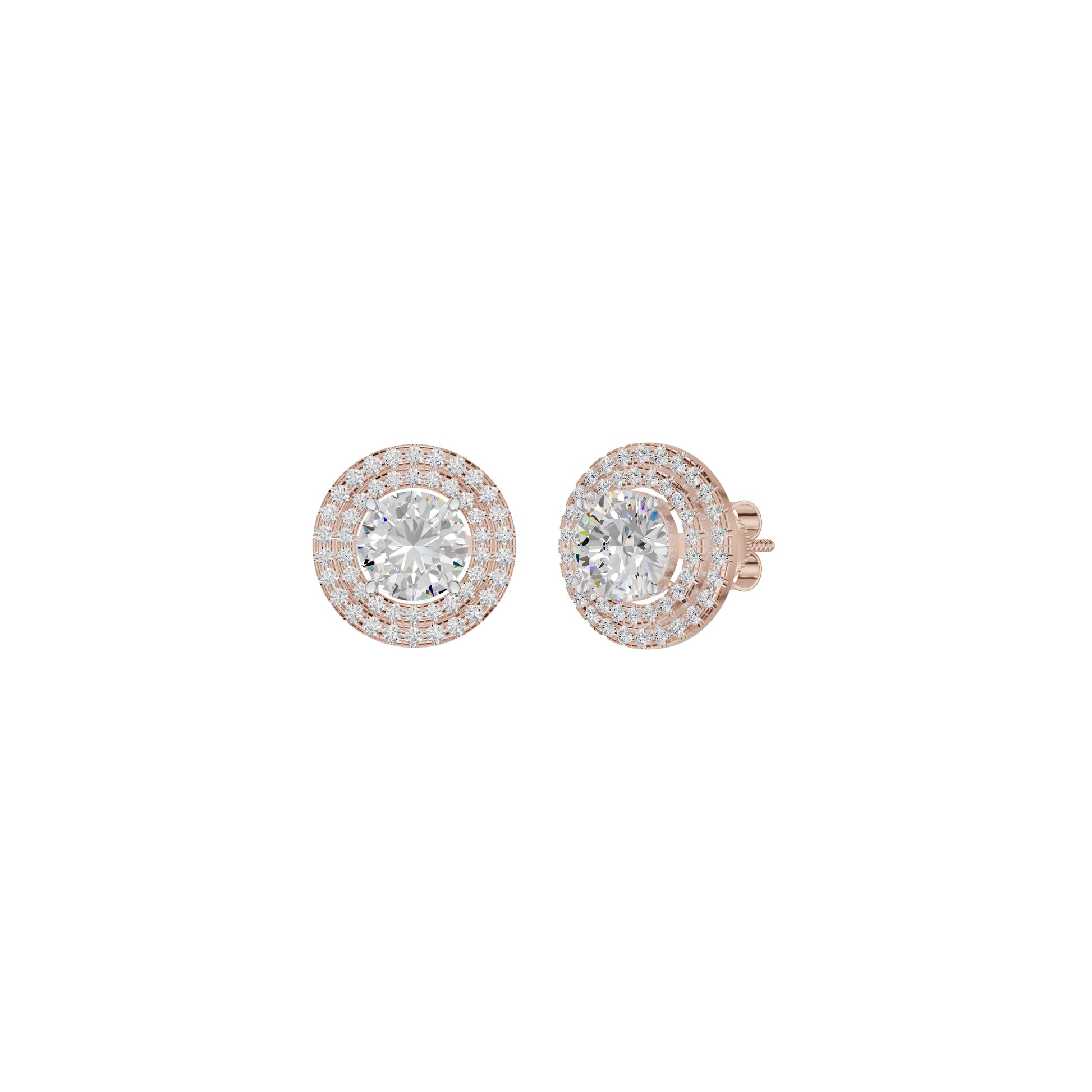 The Queen's Orb Diamond Stud Earrings 18 KT / Rose Gold