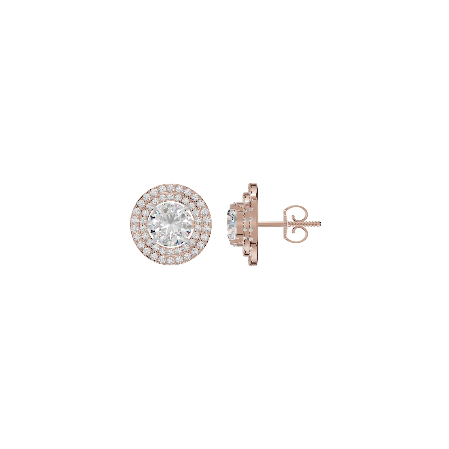 The Queen's Orb Diamond Stud Earrings 18 KT / Rose Gold