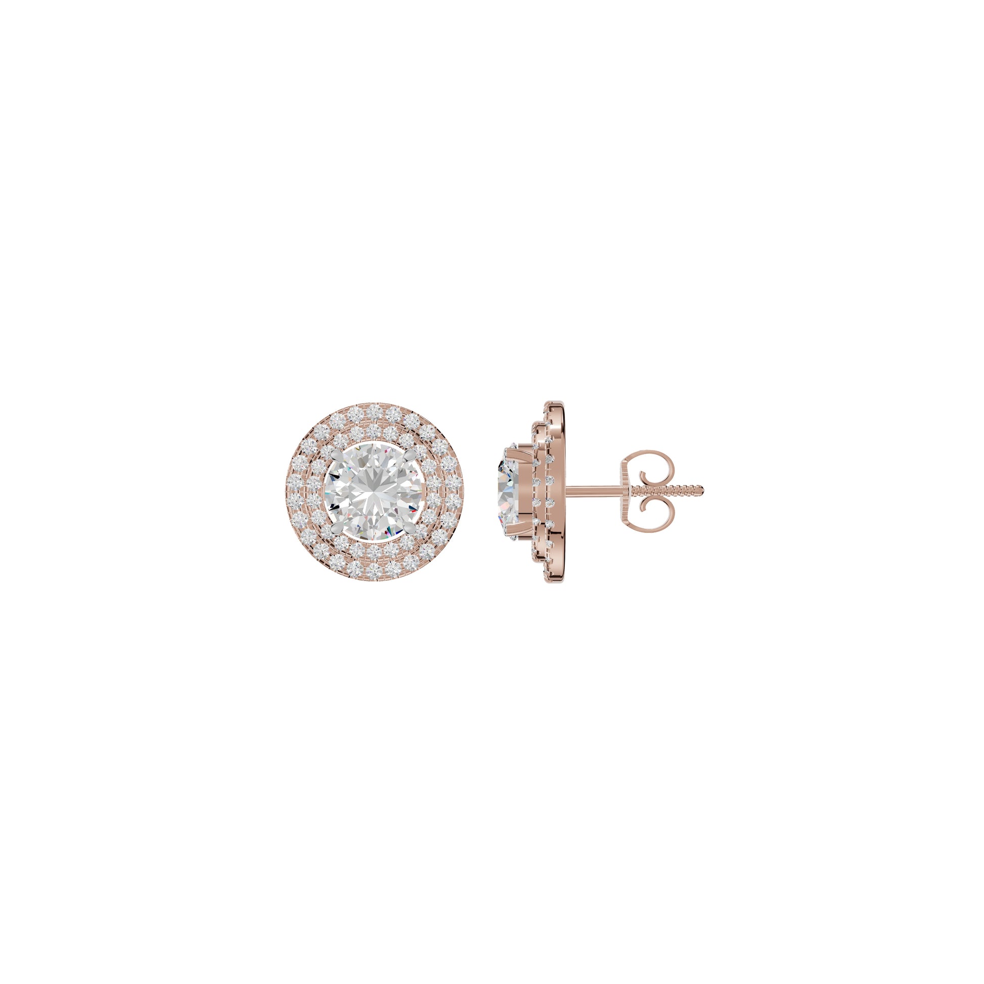 The Queen's Orb Diamond Stud Earrings 18 KT / Rose Gold