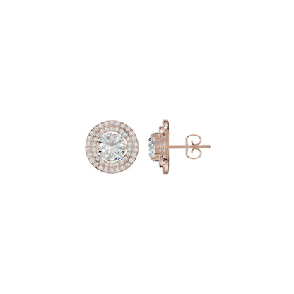 The Queen's Orb Diamond Stud Earrings 18 KT / Rose Gold