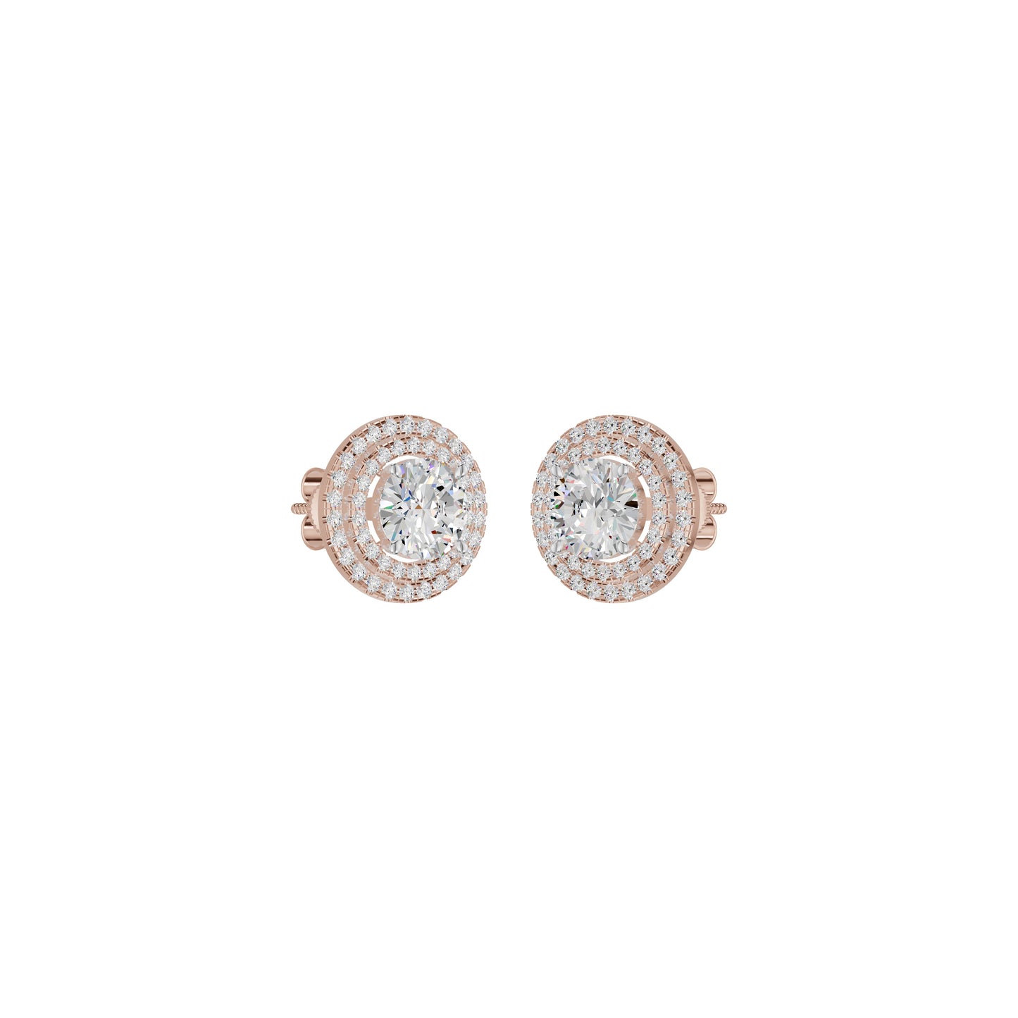 The Queen's Orb Diamond Stud Earrings 18 KT / Rose Gold