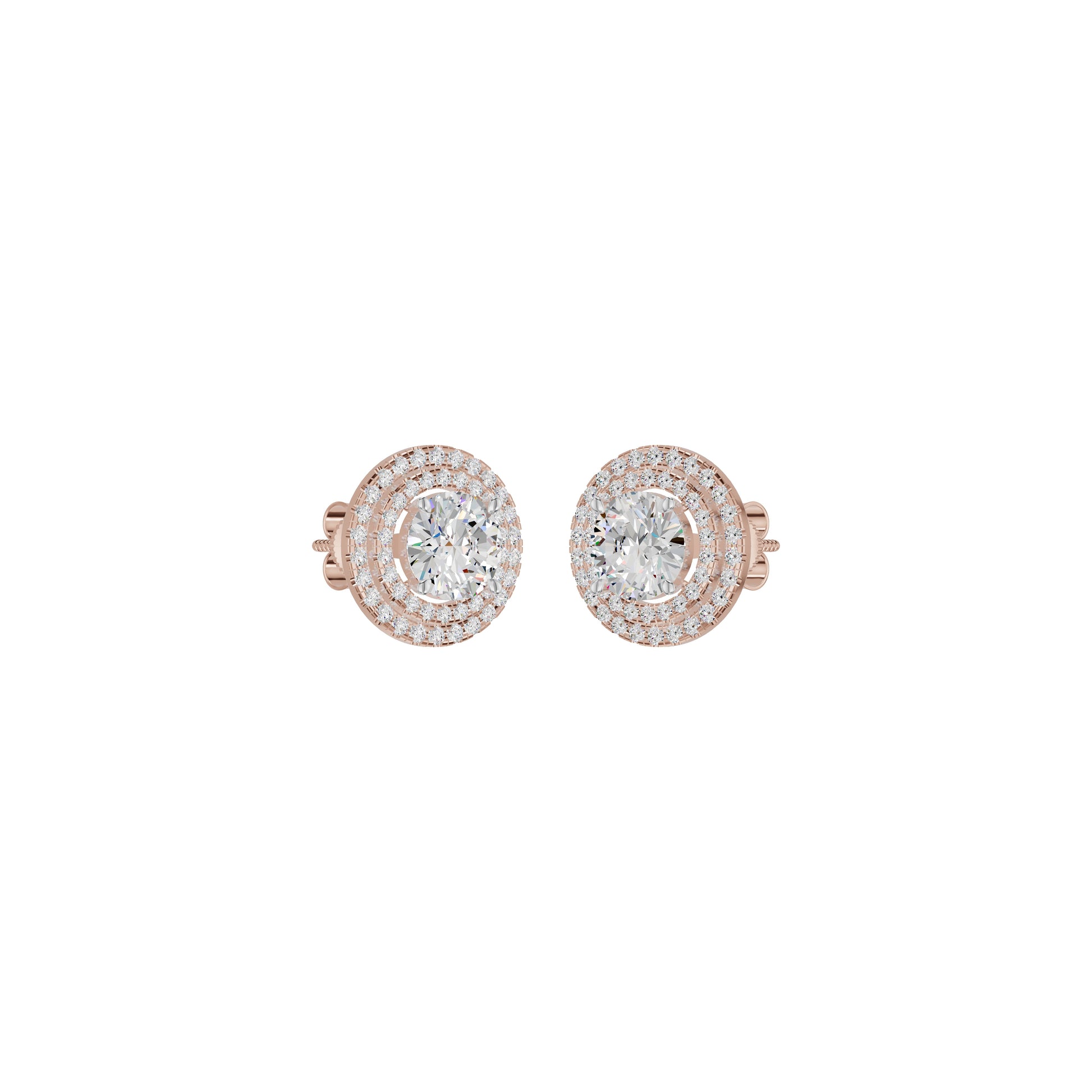The Queen's Orb Diamond Stud Earrings 18 KT / Rose Gold