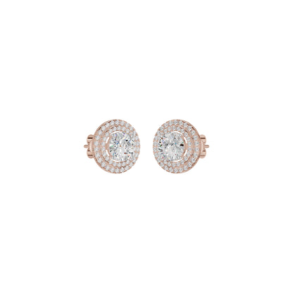 The Queen's Orb Diamond Stud Earrings 18 KT / Rose Gold