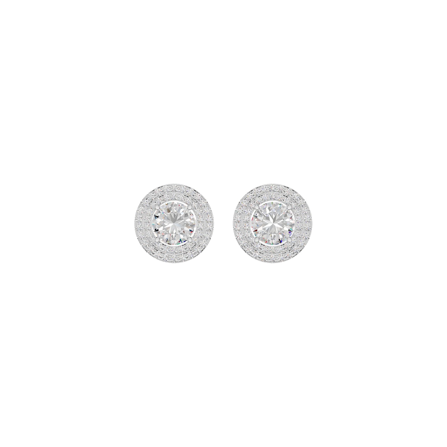 The Queen's Orb Diamond Stud Earrings 18 KT / White Gold