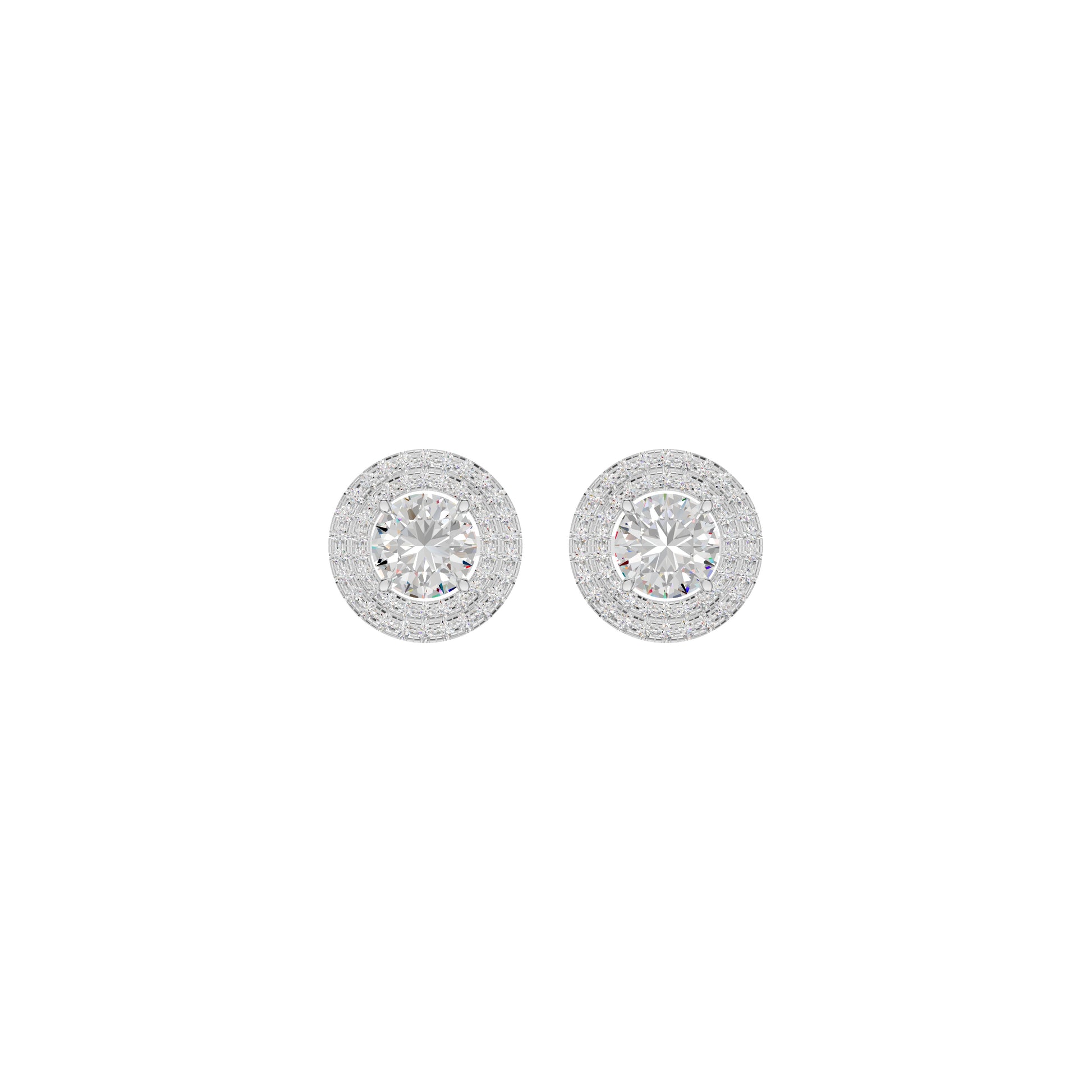 The Queen's Orb Diamond Stud Earrings 18 KT / White Gold