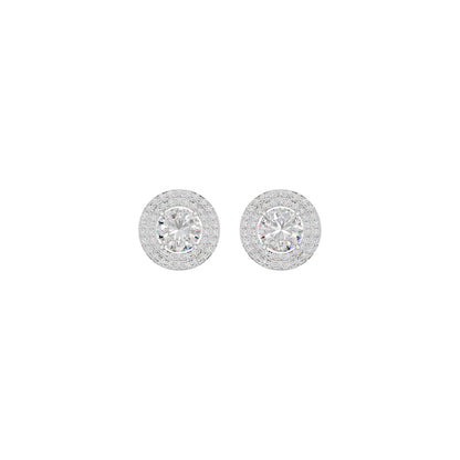 The Queen's Orb Diamond Stud Earrings 18 KT / White Gold