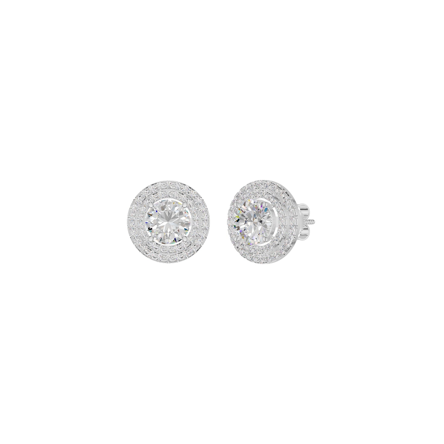 The Queen's Orb Diamond Stud Earrings 18 KT / White Gold